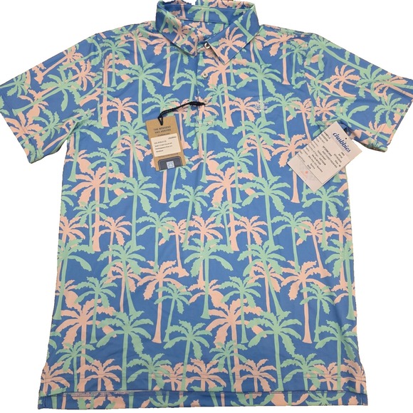 Chubbies Golf "East Coast Palm" Performance Polo 2.0 Tropical All Over Print - M - Picture 1 of 10